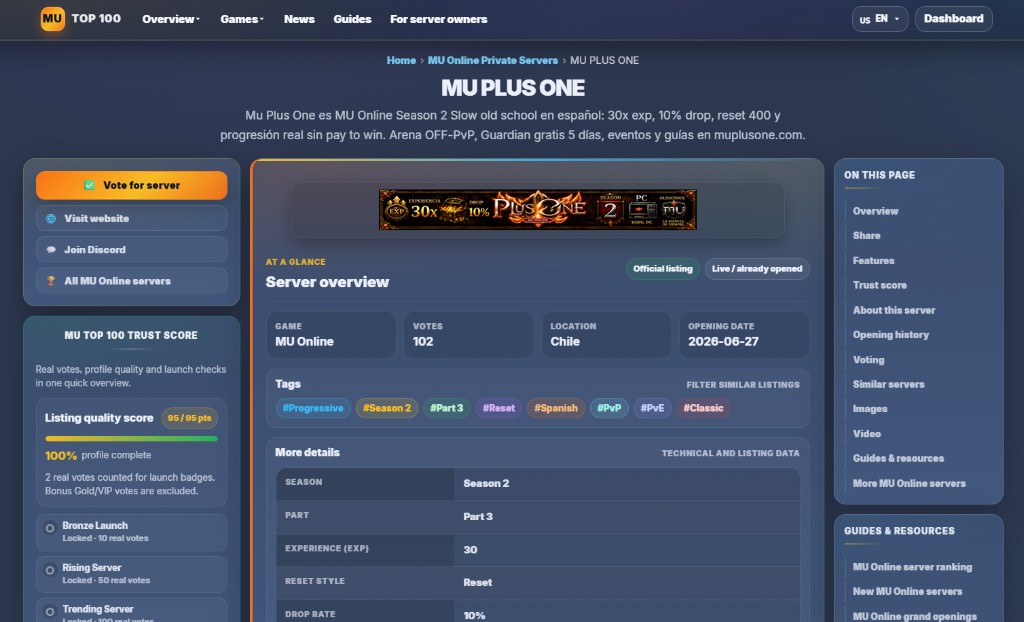 Paso 4: MU Top 100